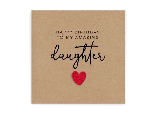 Happy Birthday to my amazing daughter , Simple Birthday Card for daughter , card from mum, Daughter Birthday Card , Daughter Birthday Card (SKU: BD30B)