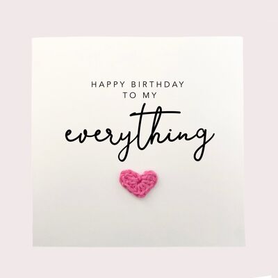 Joyeux anniversaire à ma carte tout, carte d'anniversaire, carte d'anniversaire pour petite amie, petit ami, mari, épouse, fiancé anniversaire, joyeux anniversaire (SKU : BD140W)