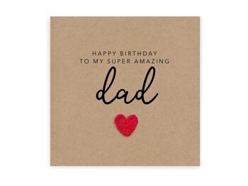 Joyeux anniversaire à mon papa super incroyable - Carte d'anniversaire pour papa de fils fille - Carte faite à la main pour l'anniversaire de papa - Envoyer au destinataire (SKU : BD099B)