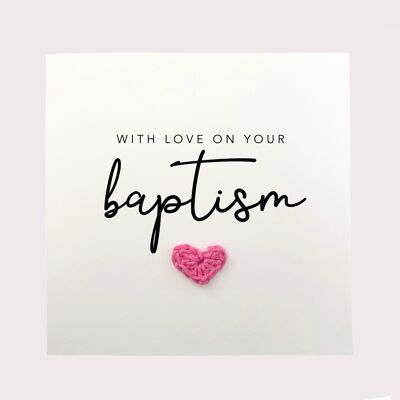 Carta di battesimo, carta di battesimo, prima comunione, giorno della cresima, carta di battesimo fatta a mano semplice, carta per lei, congratulazioni (SKU: CB2W)