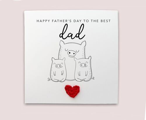 Happy Father's Day to the best mum twins - Simple Pig Father's Day card from baby twins from baby son daughter - Send to recipient (SKU: FD4W)