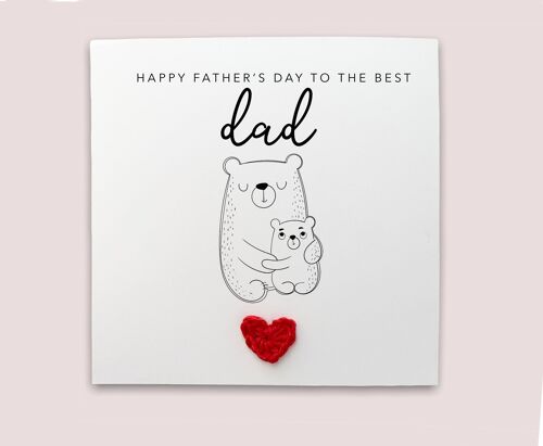 Happy Father's Day to the best dad - Simple bear Father's Day card from baby from baby son daughter - Simple card Send to recipient (SKU: FD6W)