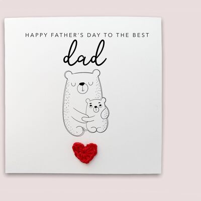 Happy Father's Day to the best dad - Simple bear Father's Day card from baby from baby son daughter - Simple card Send to recipient (SKU: FD6W)