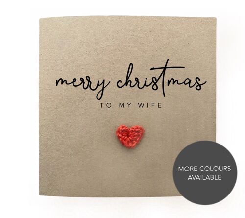 Merry Christmas To My Wife - Simple Christmas card for Wife - Christmas Card from Husband - Rustic Christmas Card for Partner - Card For her (SKU: CH011B)