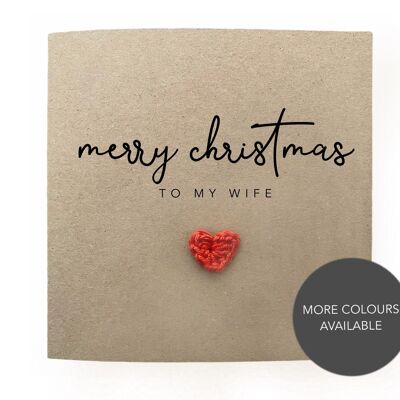 Buon Natale a mia moglie - Biglietto natalizio semplice per moglie - Biglietto natalizio dal marito - Biglietto natalizio rustico per partner - Biglietto per lei (SKU: CH011B)