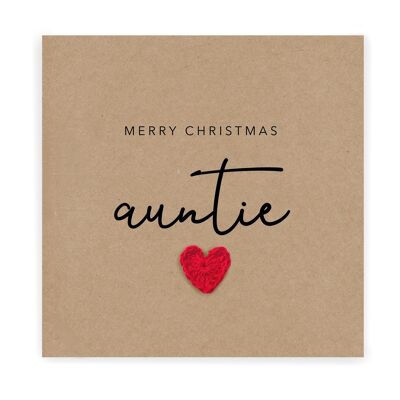 Joyeux Noël tante - Carte de Noël simple tante - Carte de Noël de tante - Carte de Noël Carte rustique pour sa tante (SKU : CH012B)