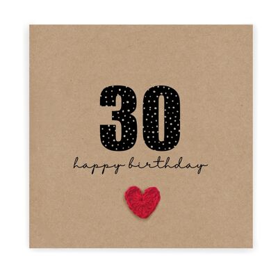 Carte de trente ans, carte de joyeux anniversaire, pour elle, n'importe quel nom, carte personnalisée du 30e anniversaire, épouse, fille, sœur, nièce, 30e (SKU : BD238B)