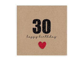 Carte de trente ans, carte de joyeux anniversaire, pour elle, n'importe quel nom, carte personnalisée du 30e anniversaire, épouse, fille, sœur, nièce, 30e (SKU : BD238B)