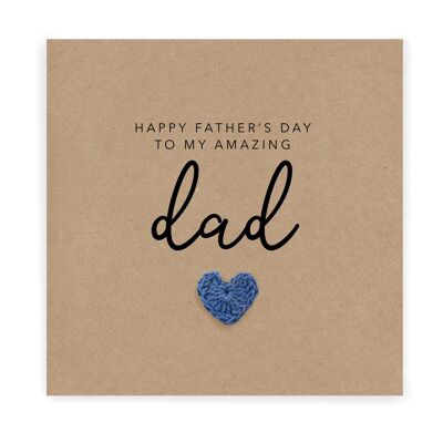 Happy Fathers Day To My Amazing Dad, biglietto speciale per la festa del papà, biglietto per il miglior papà di sempre, biglietto per il mio papà da bambino, bambini (SKU: FD028B)
