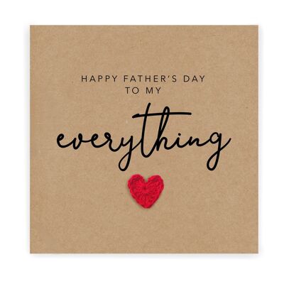 Happy Fathers Day To My Everything, biglietto per la festa del papà dalla moglie, biglietto per la festa del papà per marito, fidanzato, partner, festa del papà semplice (SKU: FD026B)