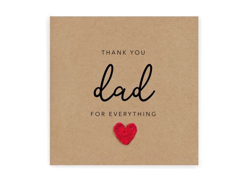 Special Dad Thank You Card, Cute Fathers Day Card, Best Dad Card, Daddy Card, Card For Dad Thank You, Dad Card From Son, From Daughter (SKU: FD019B)