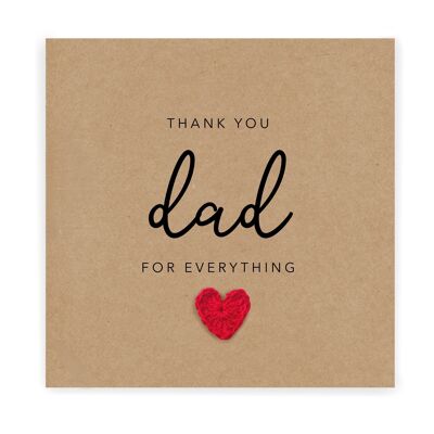 Special Dad Thank You Card, Cute Fathers Day Card, Best Dad Card, Daddy Card, Card For Dad Thank You, Dad Card From Son, From Daughter (SKU: FD019B)