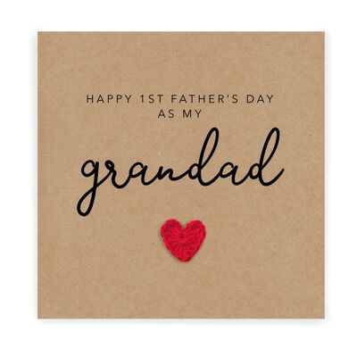 Happy 1st Fathers Day As My Grandad Card, Granddad First Fathers Day Card, Grandpa Card, Fathers Day Gift From Grandaughter, Grandson (SKU: FD018B)