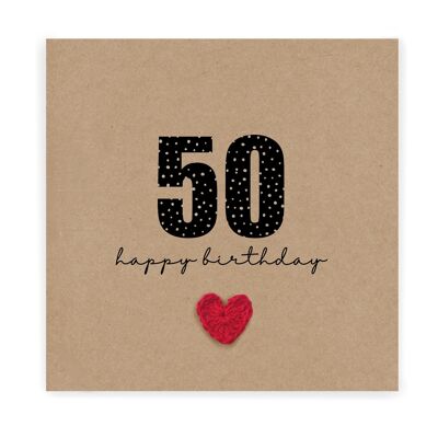 Tarjeta de cumpleaños número 50, hombre de 50 tarjetas, 50, quincuagésimo, tarjeta de cumpleaños de hito, para esposo, hijo, hermano, prometido, tío, feliz cumpleaños (SKU: BD236B)