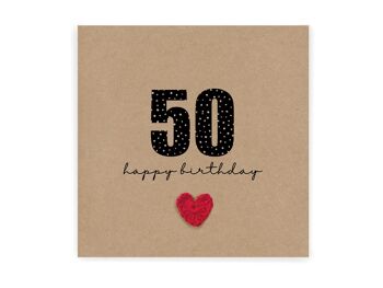 Carte d'anniversaire 50 ans, homme de 50 cartes, cinquante, cinquantième, carte d'anniversaire jalon, pour mari, fils, frère, fiancé, oncle, joyeux anniversaire (SKU : BD236B)