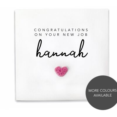 Personalised Congratulations on your new job card- Simple new job card for her  - New role card  Heart Card - Send to recipient (SKU: NJ001WP)