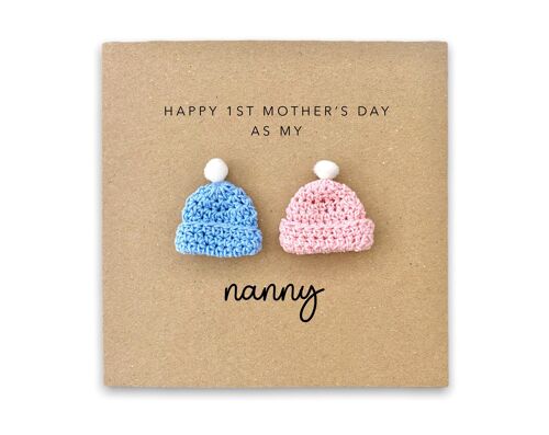 Happy 1st Mothers Day to Twins card, First Grandma Nanny for mum, Mothers from baby, Mothers Day Mum Card 1st Mothers Day Grandma, Twins (SKU: MD061B)