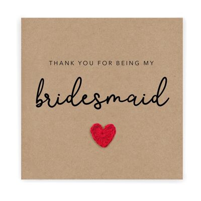 Thank You For Being My Bridesmaid, Wedding Thank You Bridesmaid Card, Bridesmaid Gift, Thank You Bridesmaid Card (SKU: WC026B)