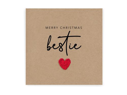 Merry Christmas Bestie Card - Simple Card for Best Friend - Christmas Card for Friend  - Merry Christmas Christmas Card (SKU: CH027B)