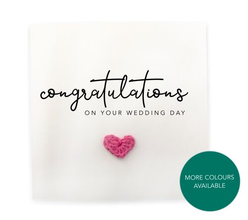 Wedding Congratulations on your wedding day - Simple rustic new card for wedding couple  - Newly wed card  Heart Card - Send to recipient (SKU: WC027W)