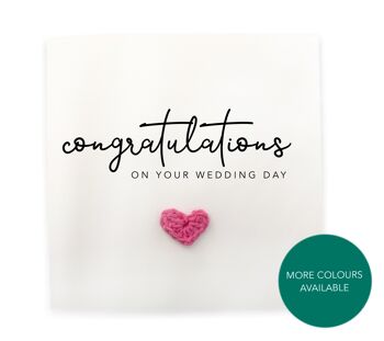 Félicitations de mariage le jour de votre mariage - Nouvelle carte rustique simple pour couple de mariage - Carte de jeune marié Carte de coeur - Envoyer au destinataire (SKU : WC027W)