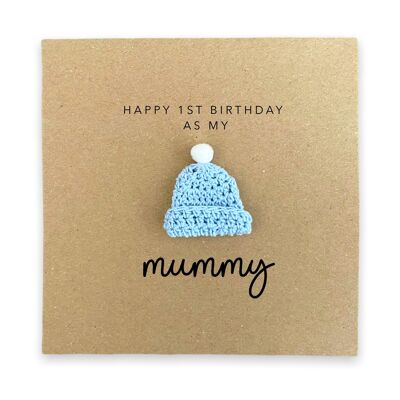 Happy 1st Birthday As My Mummy, Keepsake Birthday Card, Woodland, As My Mum, Birthday Card For Mummy From Baby, Cute Birthday Card, Mum (SKU: BD244B)