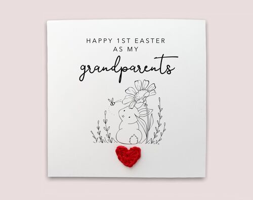 Happy 1st Easter As My Grandparents, Happy Easter Card, Grandparents First Easter Card, From Baby, Bunny Card From Child, Happy Easter Card (SKU: EC1W)