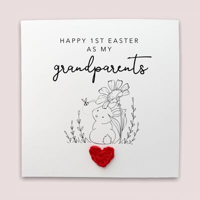 Joyeuses 1ères Pâques comme mes grands-parents, carte de Joyeuses Pâques, carte de Pâques des grands-parents, de bébé, carte de lapin de l'enfant, carte de Joyeuses Pâques (SKU : EC1W)