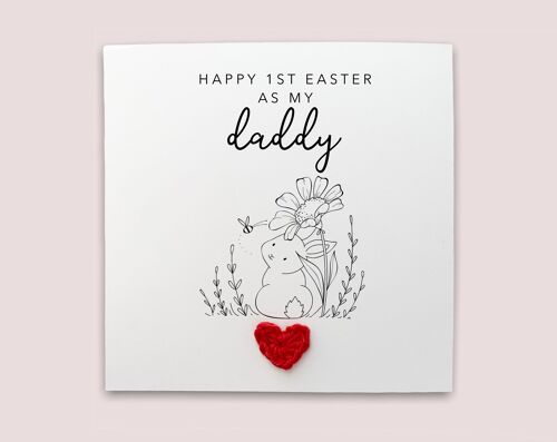 Happy 1st Easter As My Daddy, Happy Easter Card, Daddy, First Easter Card, From Son, From Baby, Bunny Card From Child, Happy Easter Card (SKU: EC4W)