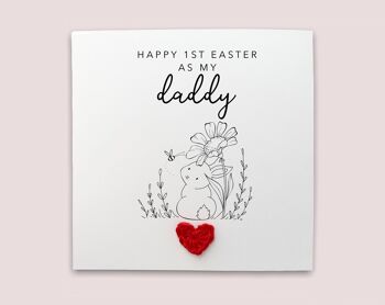 Joyeuses 1ères Pâques comme mon papa, carte de Joyeuses Pâques, papa, première carte de Pâques, du fils, du bébé, carte de lapin de l'enfant, carte de Joyeuses Pâques (SKU : EC4W)