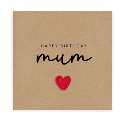 Tarjeta de feliz cumpleaños mamá - Tarjeta de cumpleaños de mamá rústica simple para hija / hijo - Tarjeta de cumpleaños de mamá - Tarjeta de mamá - Enviar al destinatario (SKU: BD061B)