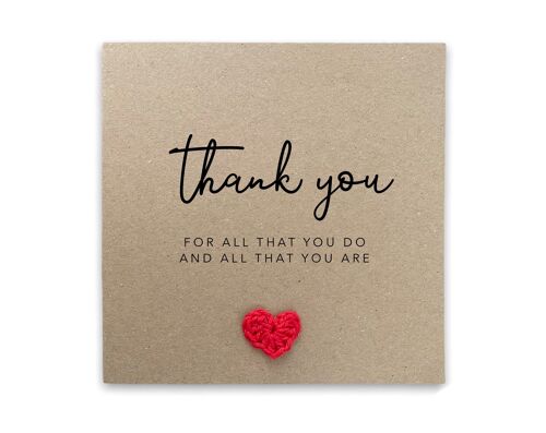 Thank You Card For Special Friend, Mum, Thankful Greeting Card, Thank You Card For Keyworker, Teacher, Bestie, Appreciation Card (SKU: TY007B)