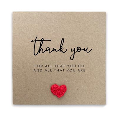 Tarjeta de agradecimiento para un amigo especial, mamá, tarjeta de felicitación de agradecimiento, tarjeta de agradecimiento para el trabajador clave, maestro, mejor amigo, tarjeta de agradecimiento (SKU: TY007B)