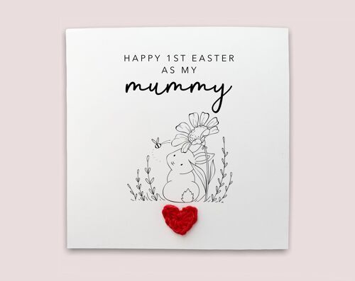 Happy 1st Easter As My Mummy, Happy Easter Card, Mummy First Easter Card, From Son, From Baby, Bunny Card From Child, Happy Easter Card (SKU: EC2W)