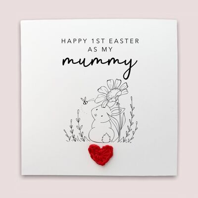 Happy 1st Easter As My Mummy, Happy Easter Card, Mummy First Easter Card, From Son, From Baby, Bunny Card From Child, Happy Easter Card (SKU: EC2W)