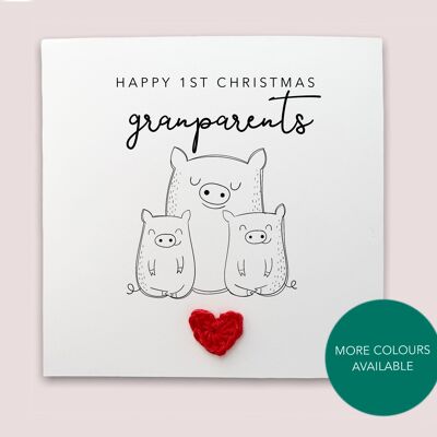 Happy 1st Christmas as grandparents - Christmas Card for grandparents first christmas from Twins daughter bear card  - Twins (SKU: CH037W)