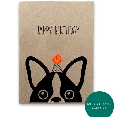 Tarjeta de cumpleaños divertida del perro Terrier Tarjeta de juego de palabras - feliz cumpleaños perro mascota - Tarjeta de juego de palabras de humor - Tarjeta para ella - Enviar al destinatario - Mensaje dentro (SKU: BD174B)