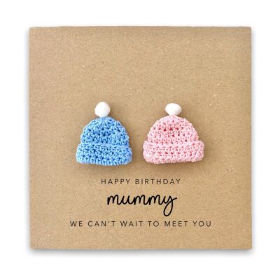 Mummy to be Birthday Twins Card, For My Mummy to be, Birthday Card For Mum to Twins, Pregnancy Birthday Card, Mum To Be Card From The Bump (SKU: BD259)