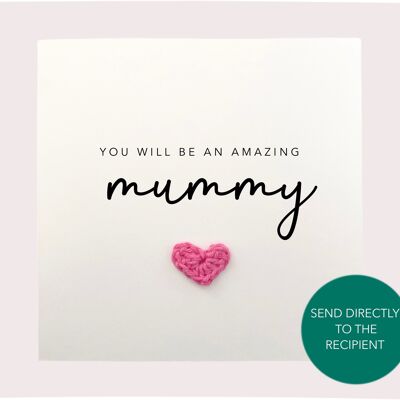 Nuova carta per bambini, nuova carta per la mamma, che farà una bella mummia, nuova carta per genitori, mamma che sarà, carta di gravidanza, carta per baby shower (SKU: NB044W)