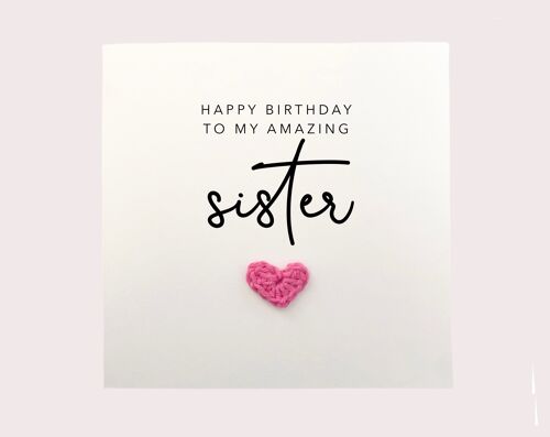 Happy Birthday to my amazing  sisters, Simple Birthday Card for sister, Card from sibling, Happy Birthday Sister, Sister Birthday Card (SKU: BD123W)