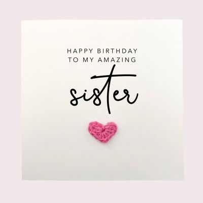 Happy Birthday to my amazing  sisters, Simple Birthday Card for sister, Card from sibling, Happy Birthday Sister, Sister Birthday Card (SKU: BD123W)