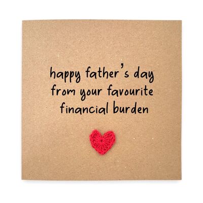 Alles Gute zum Vatertag von Ihrer bevorzugten finanziellen Belastung, glücklicher Vatertag, Vatertagskarte, lustige Vatertagskarte, Papa-Tageskarte, lustig (SKU: FD017)