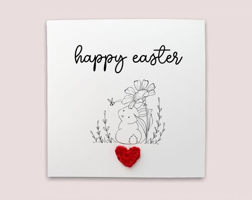 Happy Easter Card, Easter Rabbit, Cute Easter Card, Bunny Easter Cards, Egg Easter Card, Simple Happy Easter Card, Recipient, Easter Card (SKU: EC6W)