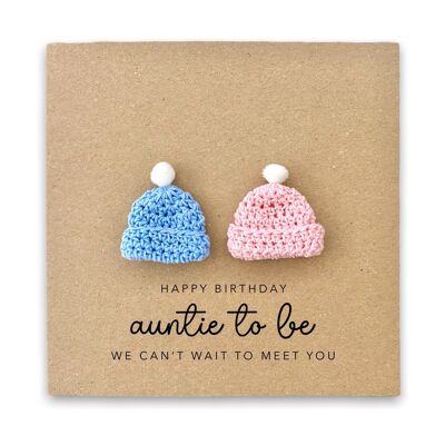 Auntie to be Birthday Twins Card, For My Auntie to be, Birthday Card For Auntie to Twins, Grossesse Birthday Card, To Be Card From The Bump (SKU: BD261)