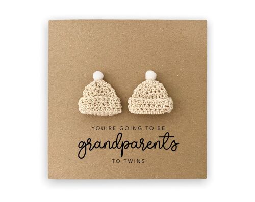 You're going to be a Grandparents to Twins card, Pregnancy announcement Twins Card, Grandad Grandma Nan to be, New Baby Pregnancy, Twin Baby (SKU: NB078B)