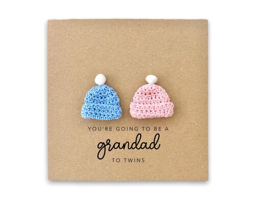 You're going to be a Grandad to Twins card, Pregnancy announcement Twins Card, Grandad Grandma Nan to be, New Baby Pregnancy, Twin Baby (SKU: NB076B)