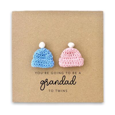 You're going to be a Grandad to Twins card, Pregnancy announcement Twins Card, Grandad Grandma Nan to be, New Baby Pregnancy, Twin Baby (SKU: NB076B)