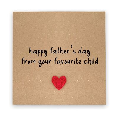 Tarjeta divertida del día del padre, broma de niño favorito, tarjeta del día del padre, tarjeta del día del padre, humor divertido de papá una tarjeta, niño favorito (SKU: FD013)