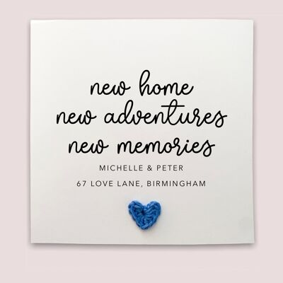 Nouvelle maison, nouvelles aventures, nouvelle carte de souvenirs, pendaison de crémaillère, bonne nouvelle maison, carte de maison, première maison, félicitations, nouveau propriétaire (SKU : NH3W)