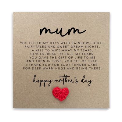 Mum Poem Card, Mothers Day Print, Cute Mothers Day Card, Poem Card, Special Mothers Day Card, From Daughter, Poem, Mother's Day Card for mum (SKU: MD8 B)